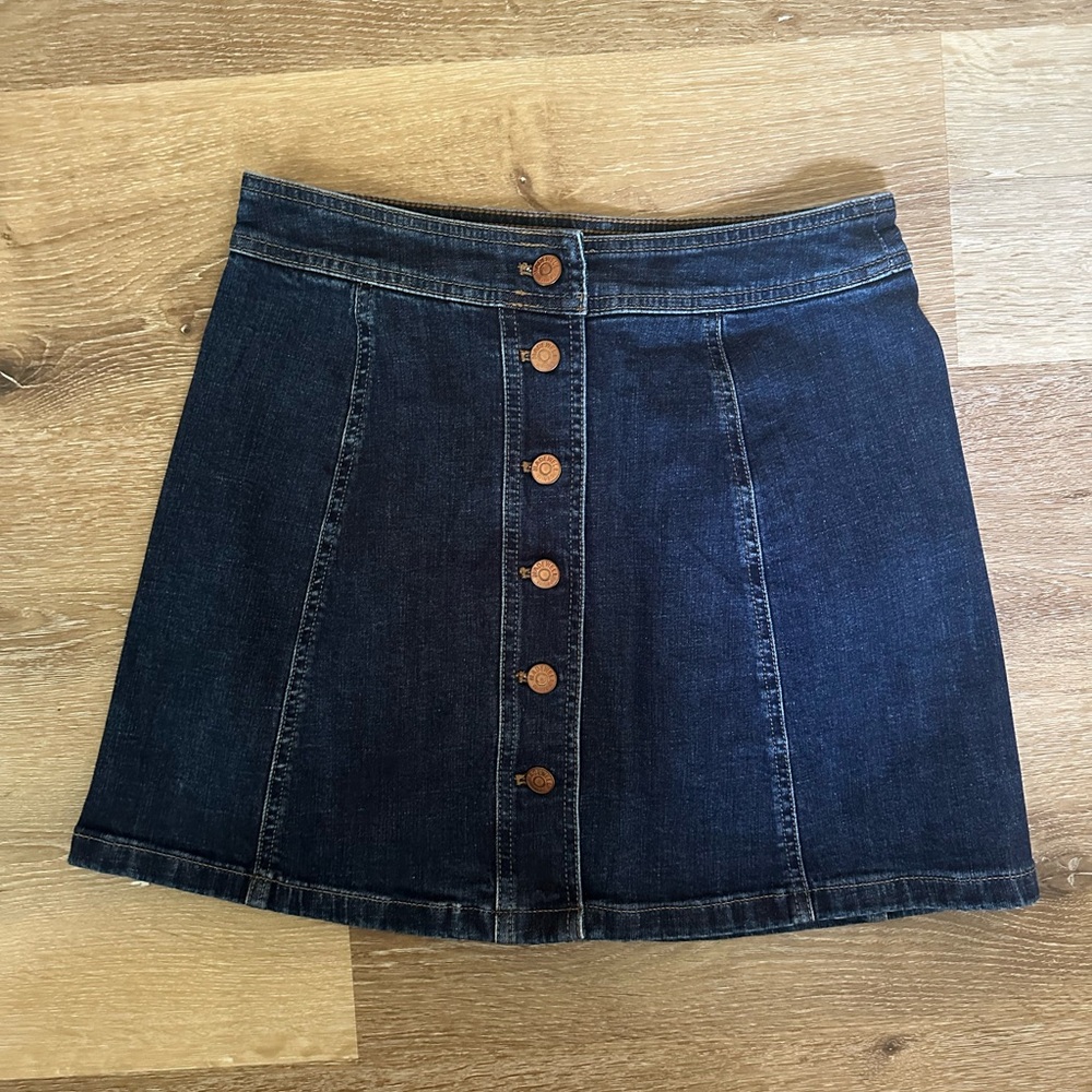 Madewell Dark Blue Button-Up Mini Skirt
